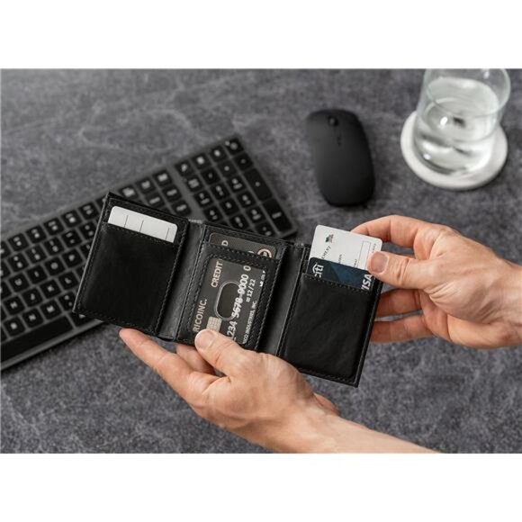 Laser Engraved Trifold Laser Engraved Tri-Fold Wallet - Men's Accessory - Picture 2 of 7